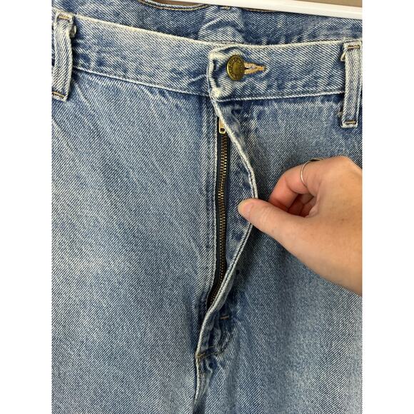 Men’s Wrangler Light Wash ‘Regular Fit’ 100& Cotton Blue Jeans Denim Size 40x30 - Picture 8 of 9